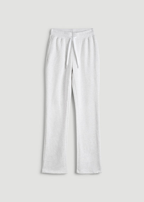 Wearever Fleece Open-Bottom Sweatpants for Tall Women in Heather Cloud White
