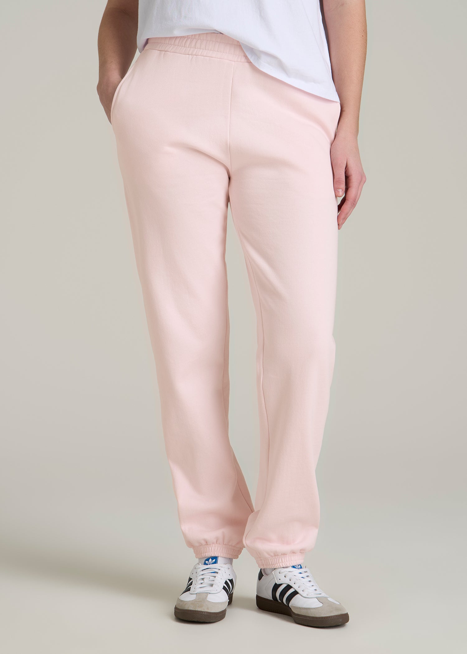 Wearever Fleece Relaxed Sweatpants for Tall Women in Barely Pink