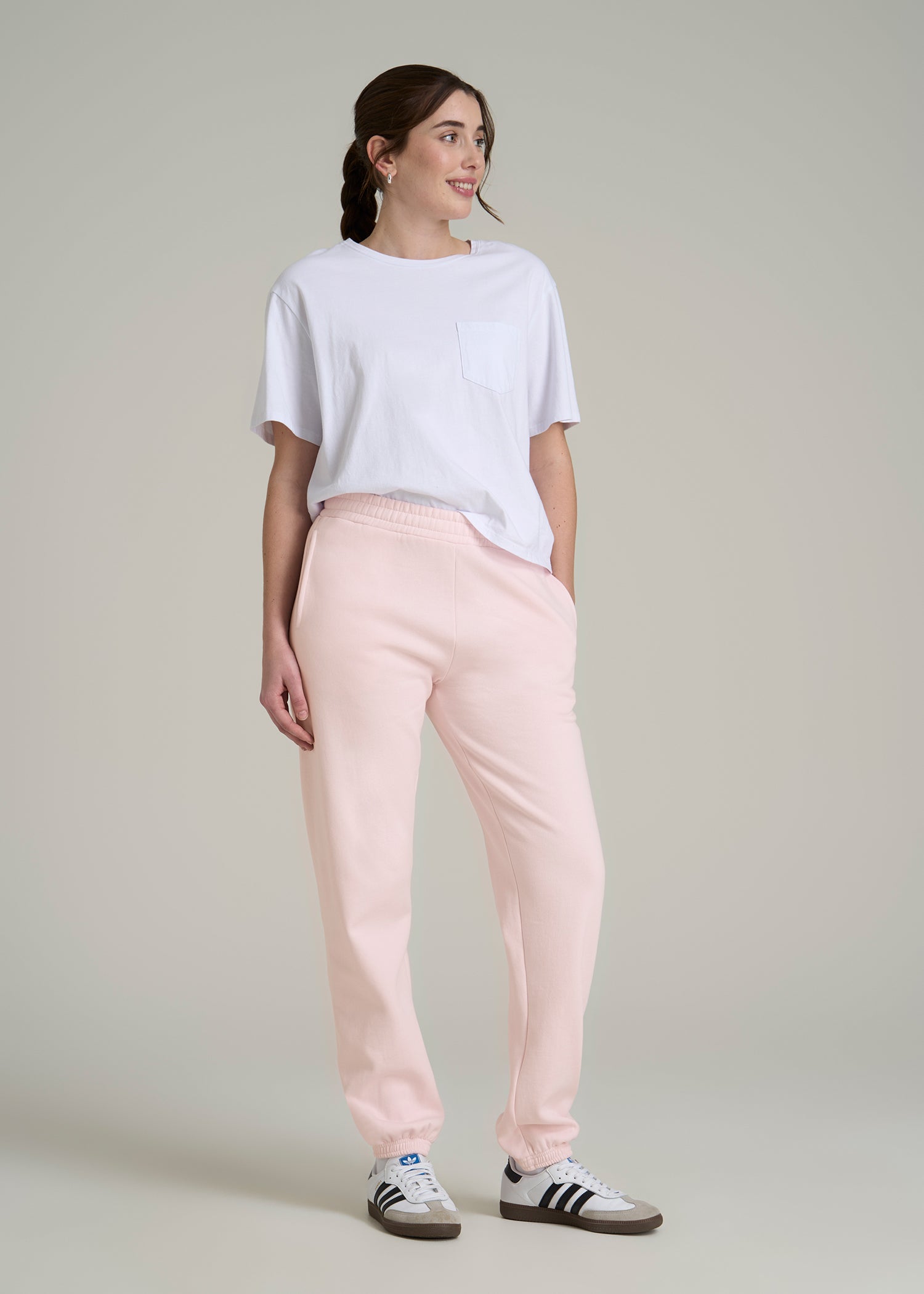 Wearever Fleece Relaxed Sweatpants for Tall Women in Barely Pink