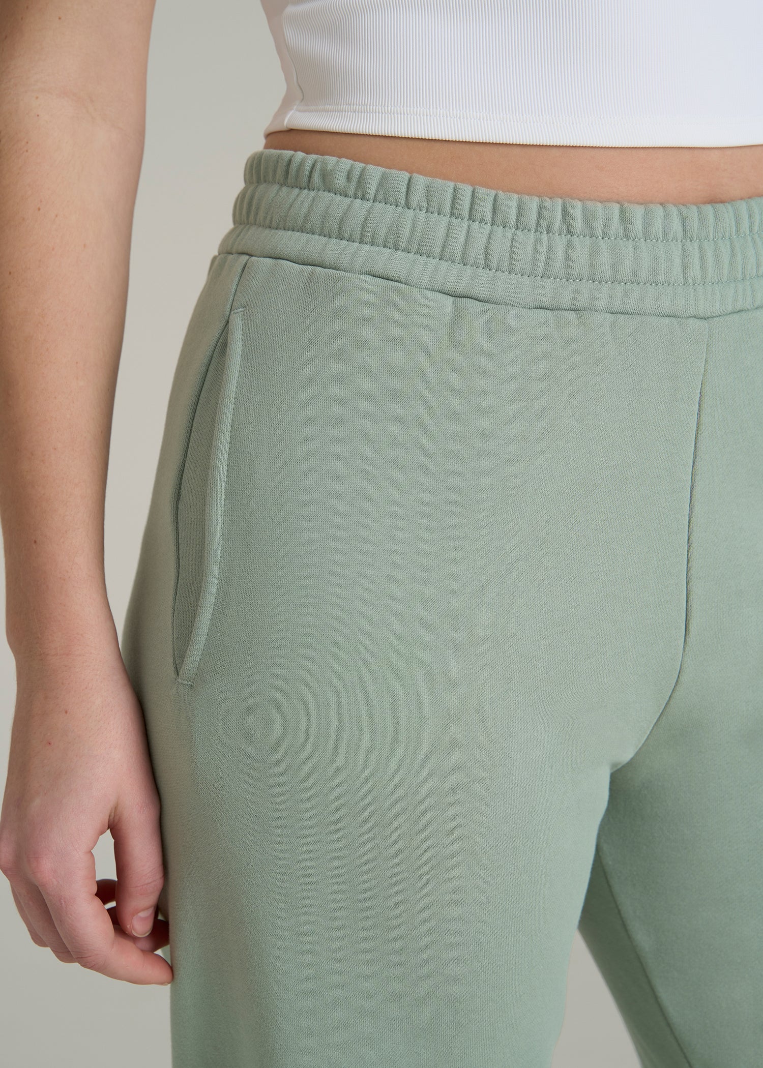 Wearever Fleece Relaxed Sweatpants for Tall Women in Seagrass