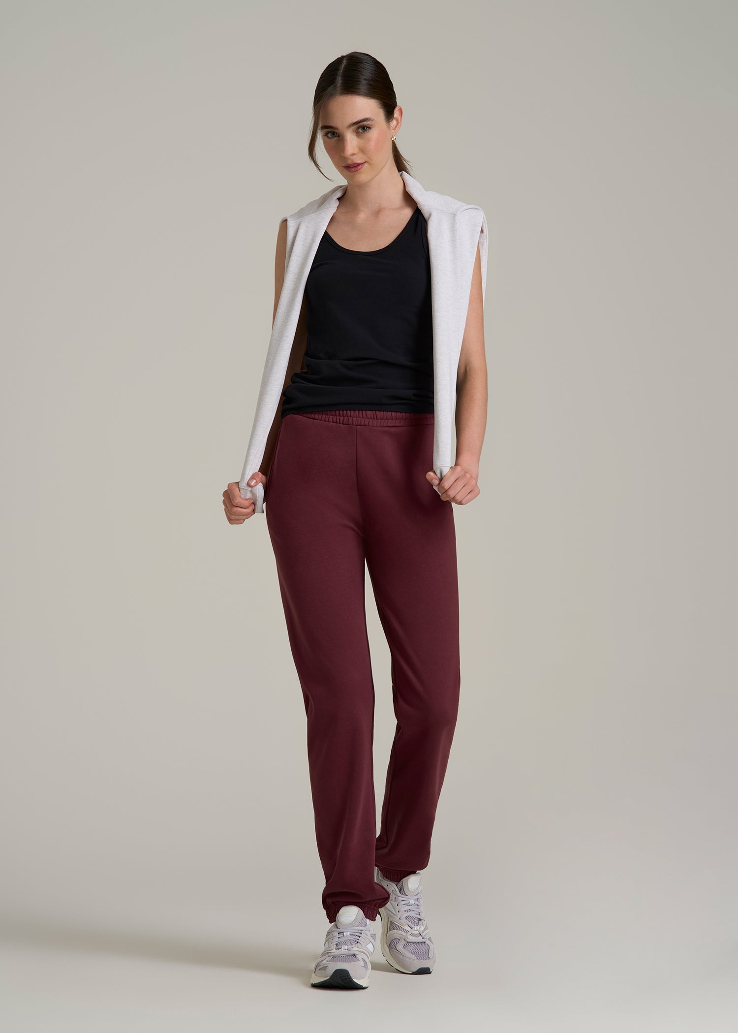 Wearever Fleece Relaxed Sweatpants for Tall Women in Tawny Port