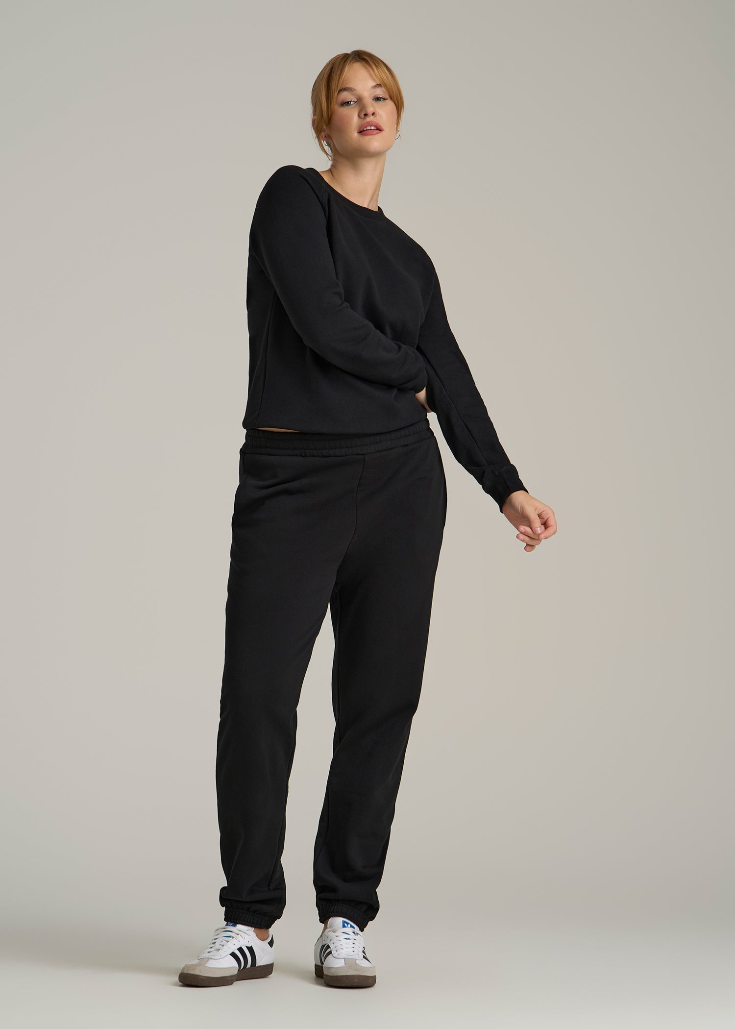 Wearever French Terry Crewneck Sweatshirt for Tall Women in Black