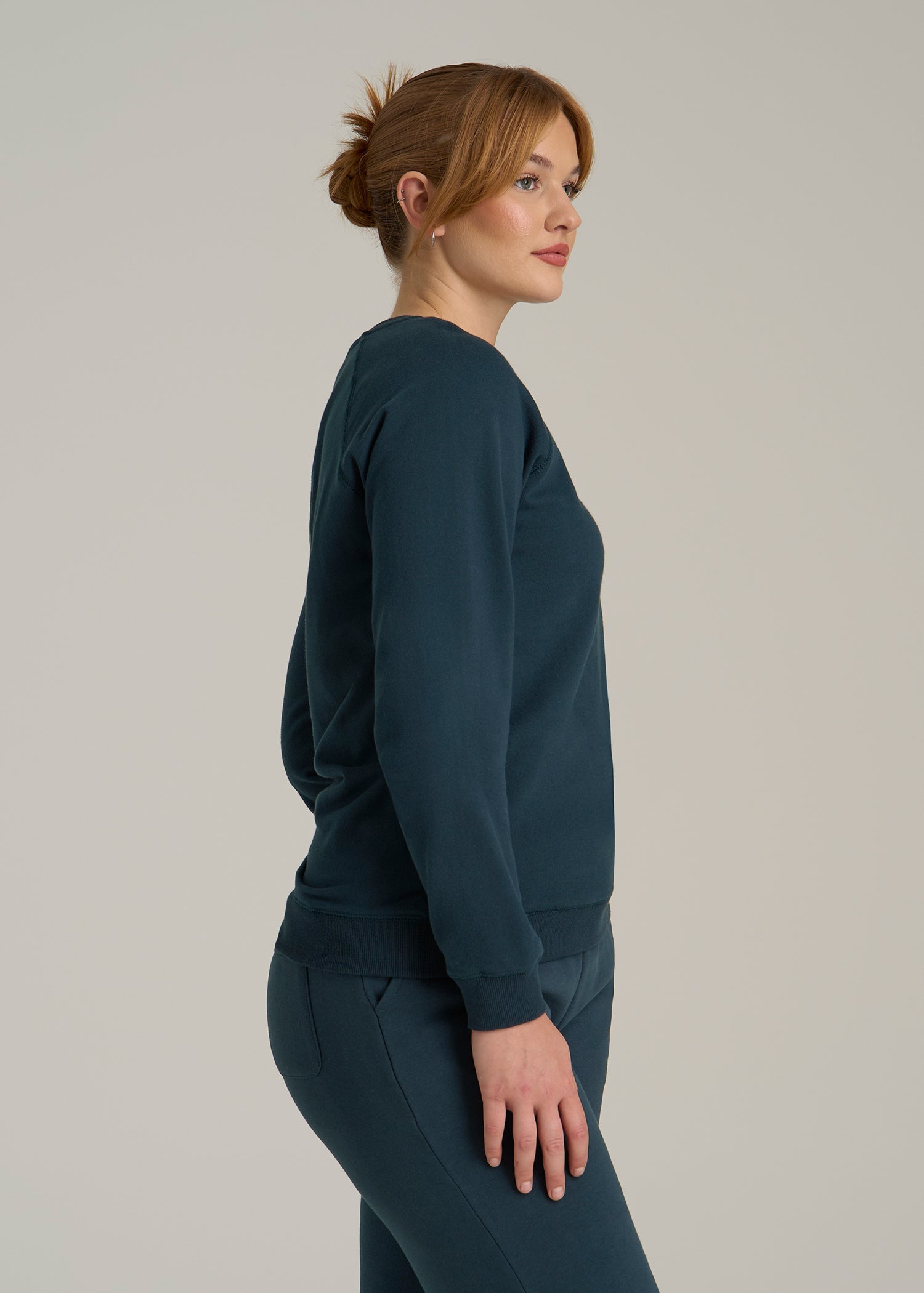 Wearever French Terry Crewneck Sweatshirt for Tall Women in Bright Navy