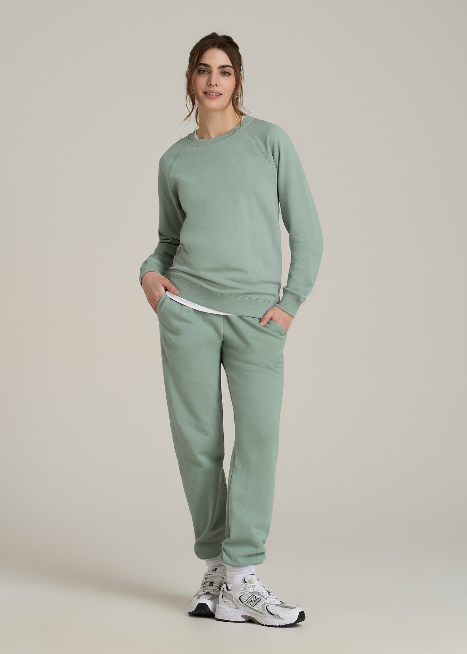 Wearever French Terry Crewneck Sweatshirt for Tall Women in Seagrass