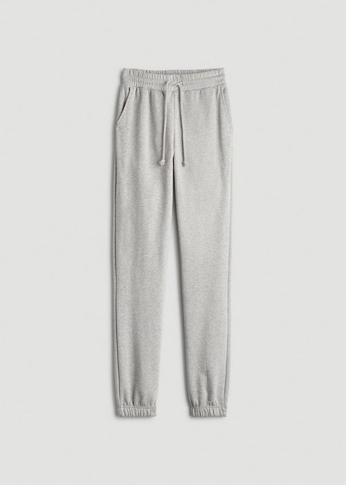 Wearever Fleece Slim Fit High-Waisted Garment Dye Sweatpants for Tall Women in Grey Mix