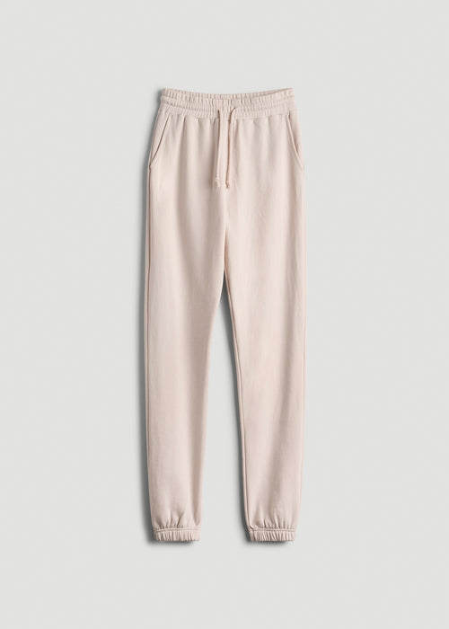 Wearever Fleece Slim Fit High-Waisted Garment Dye Sweatpants for Tall Women in Shell