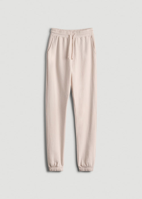 Wearever Fleece Slim Fit High-Waisted Garment Dye Sweatpants for Tall Women in Shell