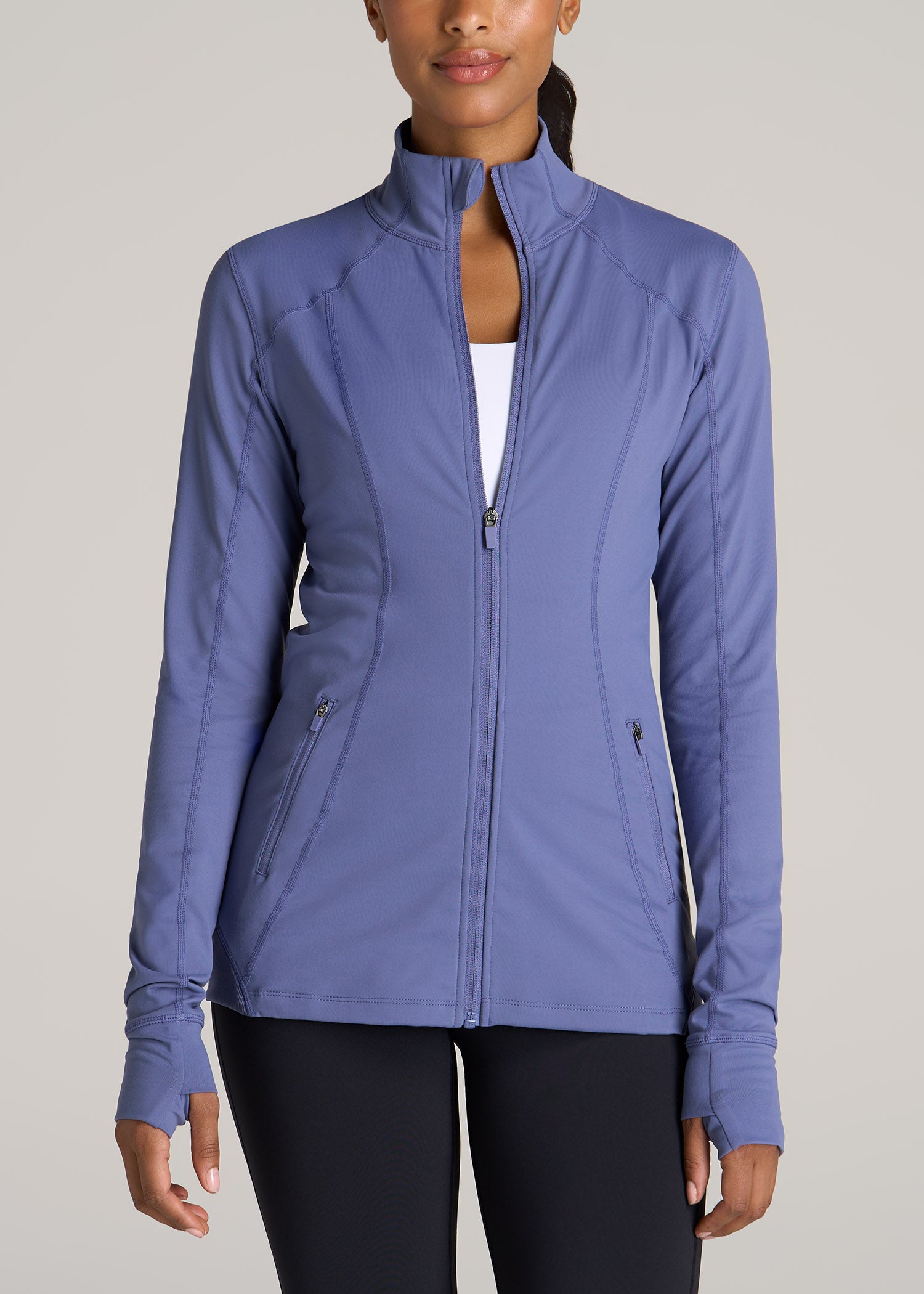 Women's Athletic Zip-Up Jacket in Marlin Blue S / Tall / Marlin Blue