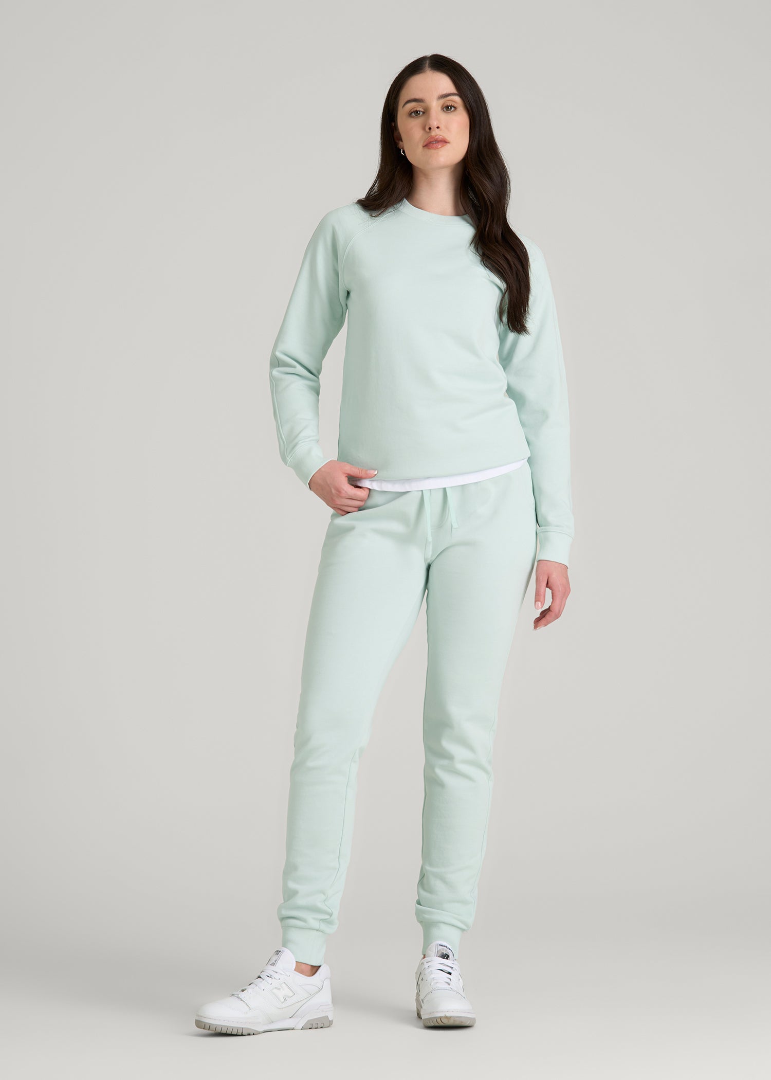 Wearever 2.0 French Terry Joggers for Tall Women in Opal Blue