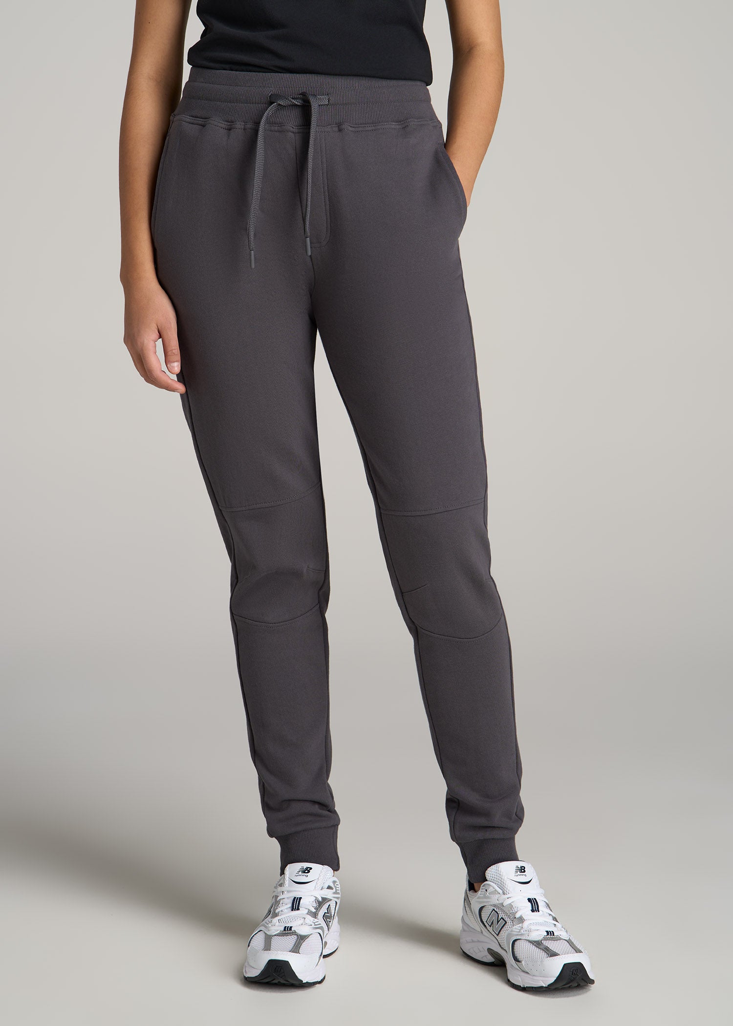 Women Tall Basic French Terry Jogger Charcoal American Tall