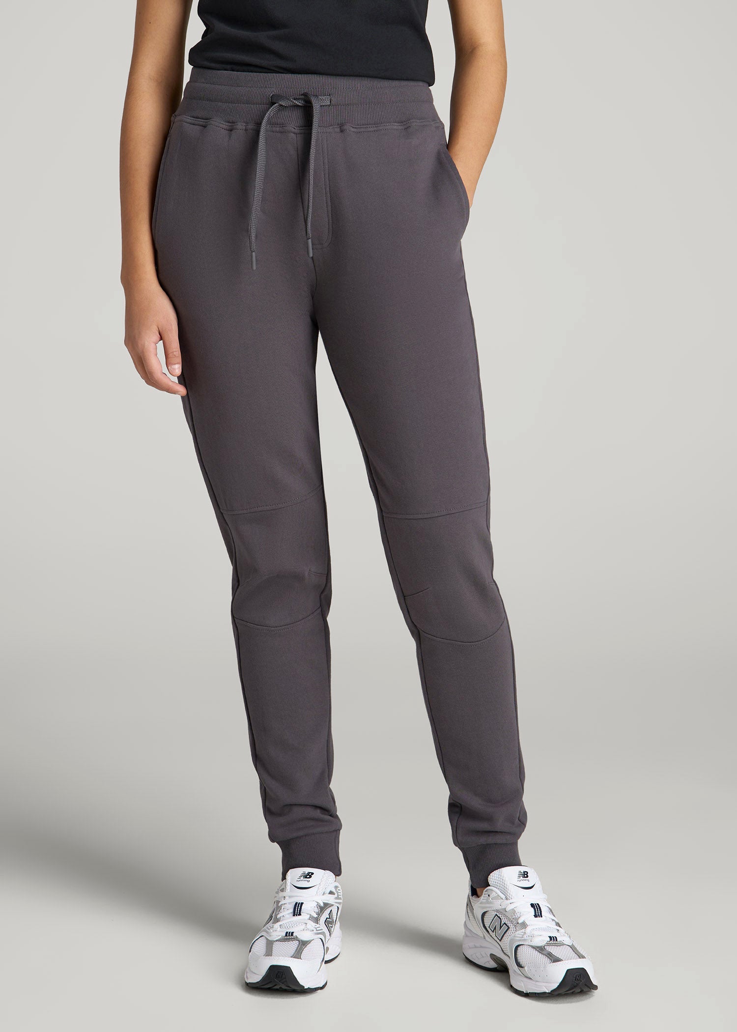 Women Tall Basic French Terry Jogger Charcoal | American Tall