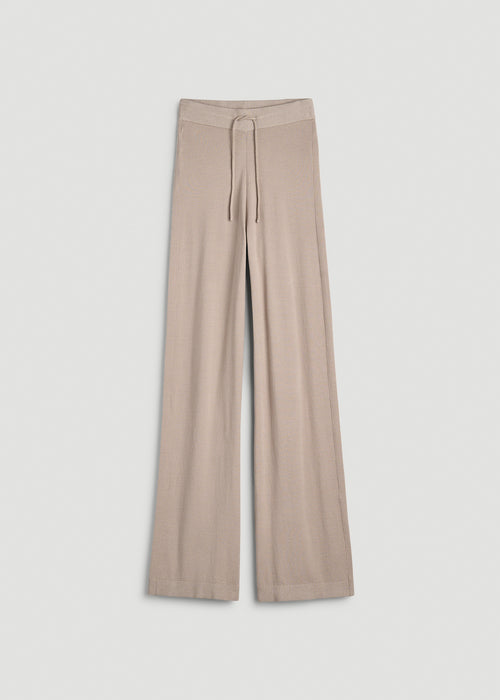 Wide Leg Knit Lounge Pants for Tall Women in Simply Taupe