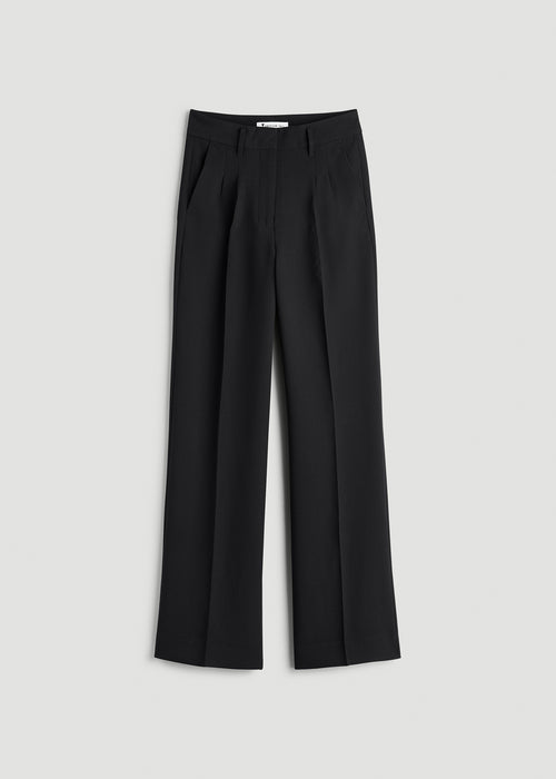 Pleated WIDE Leg Dress Pants for Tall Women in Black