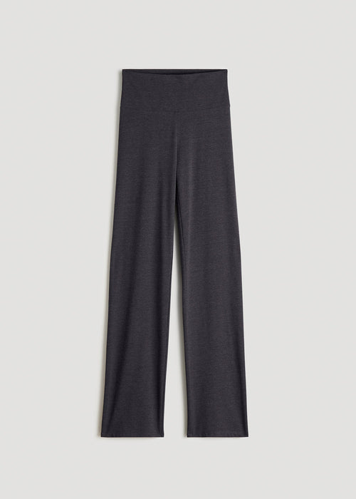 Women's Straight Leg Cotton Leggings for Tall Women in Black