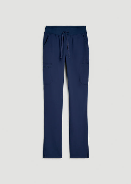 Cargo Scrub Pants for Tall Women in Navy Blue