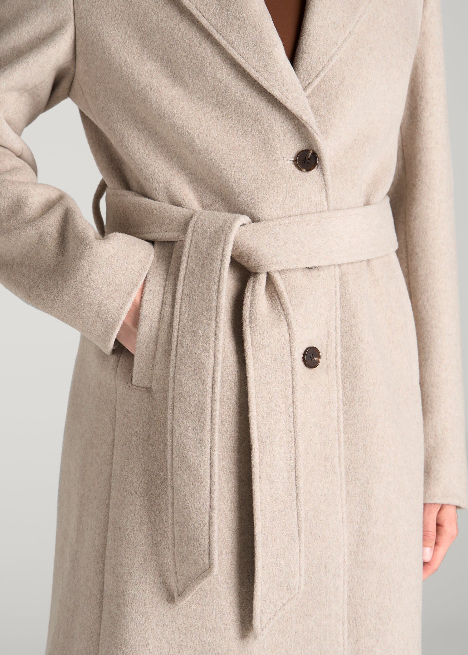 Wool Coat in for Tall Women Simply Taupe Mix