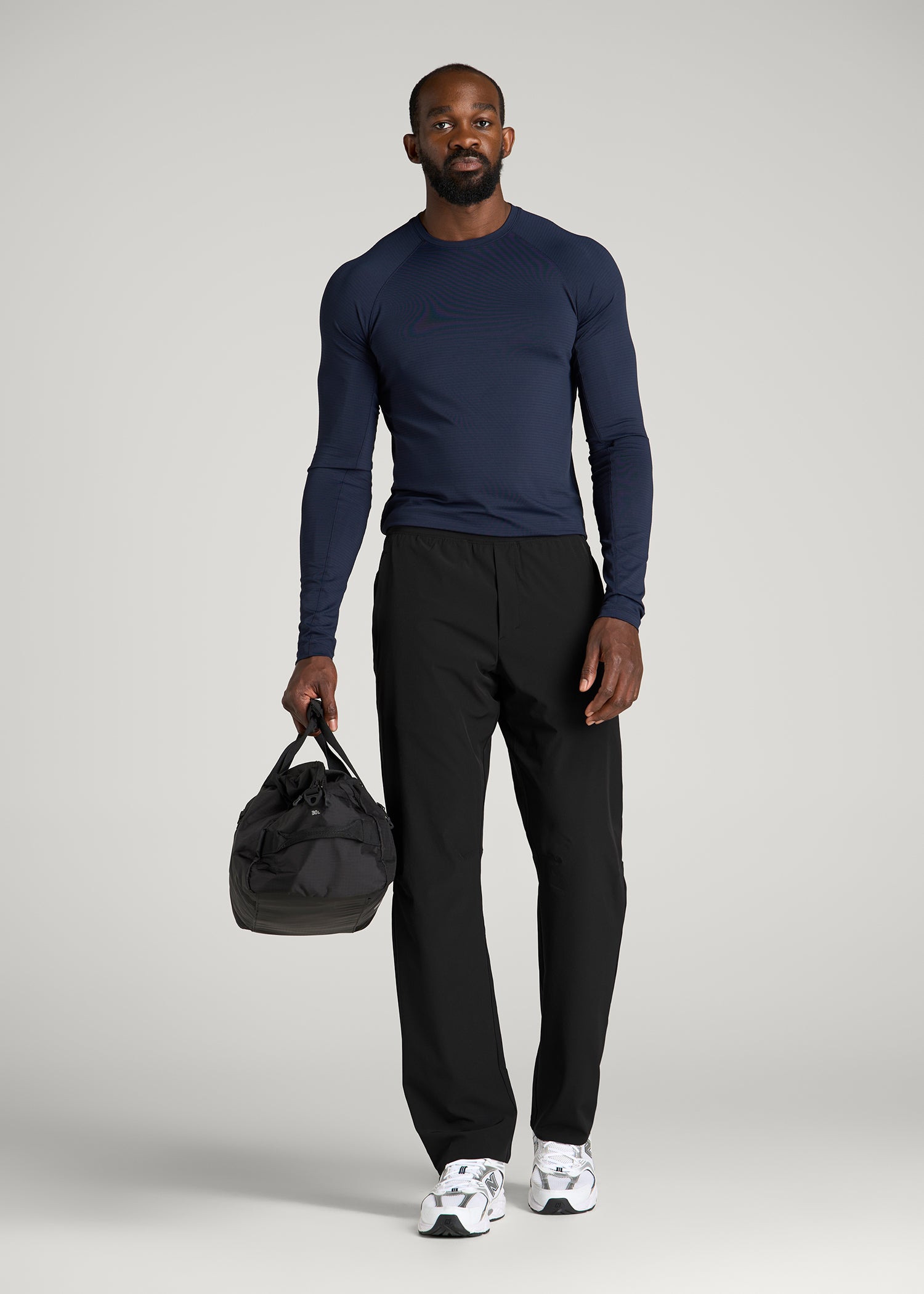 Featherweight Straight Leg Track Pant for Tall Men in Black