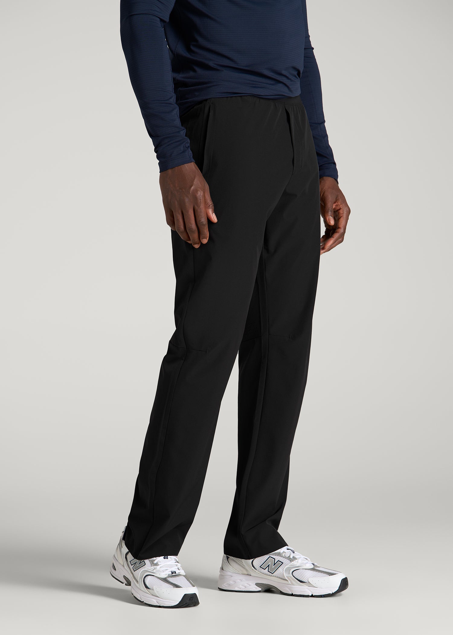 Featherweight Straight Leg Track Pant for Tall Men in Black