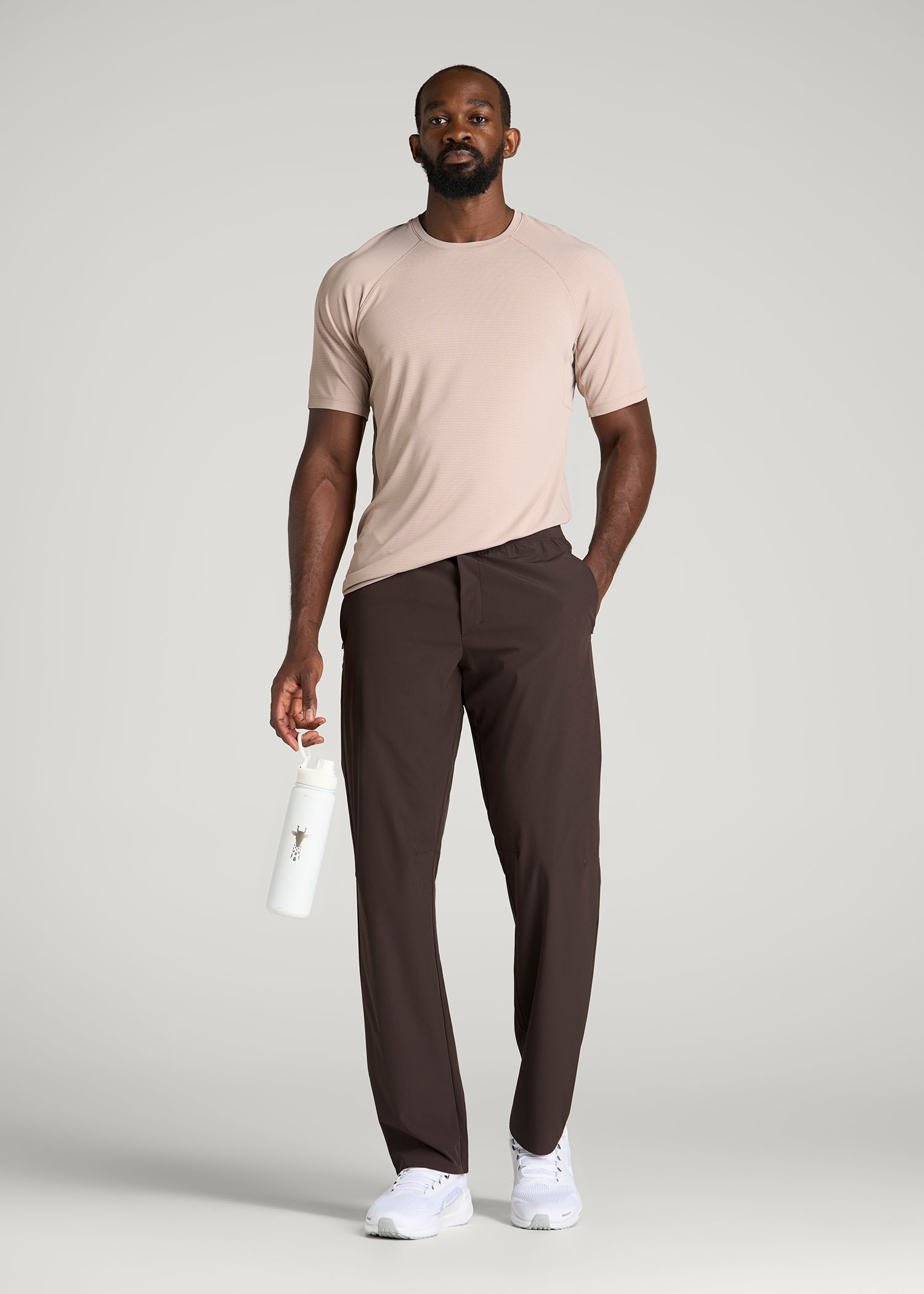 Featherweight Straight Leg Track Pant for Tall Men in Espresso