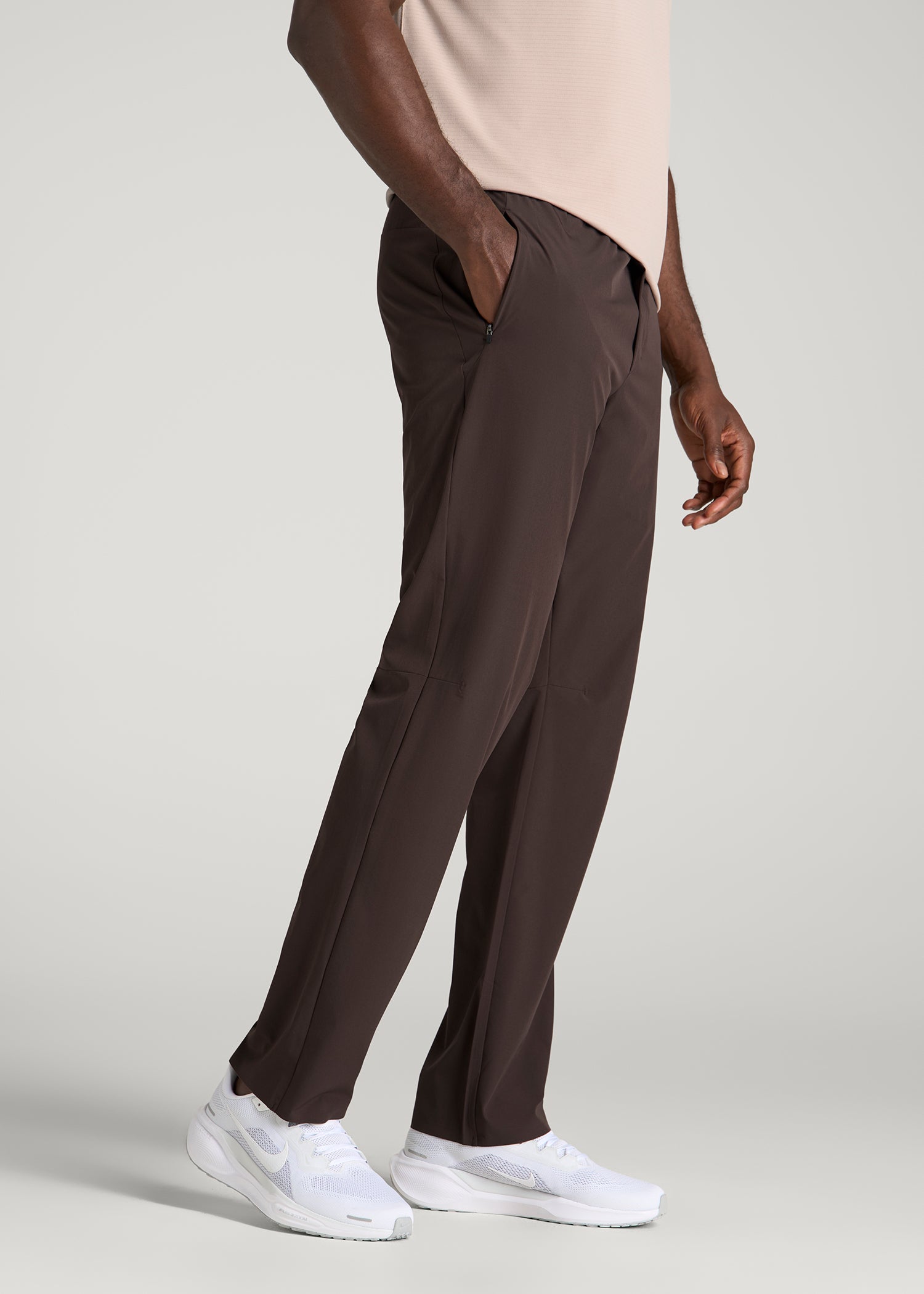 Featherweight Straight Leg Track Pant for Tall Men in Espresso