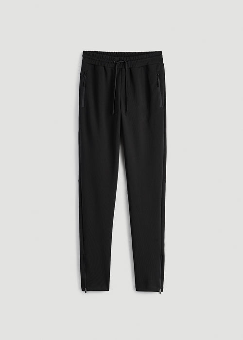 Tech-Knit Zip Joggers for Tall Men in Black