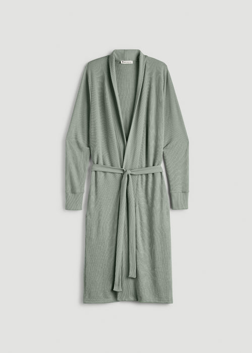Waffle Lounge Robe for Tall Women in Seagrass