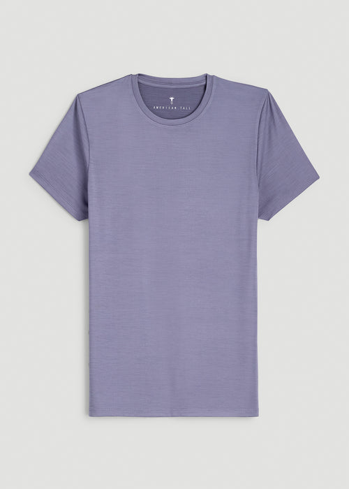 Short Sleeve Crewneck Tee for Tall Women in Blue Granite Mix