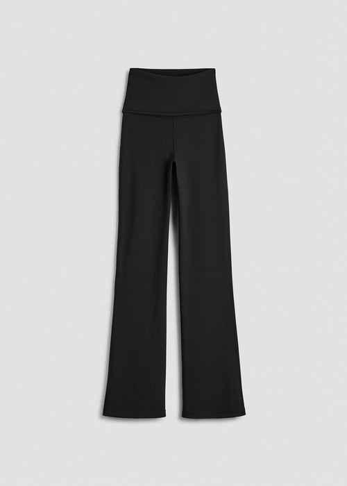 Balance Fold-over Flare Legging for Tall Women in Black