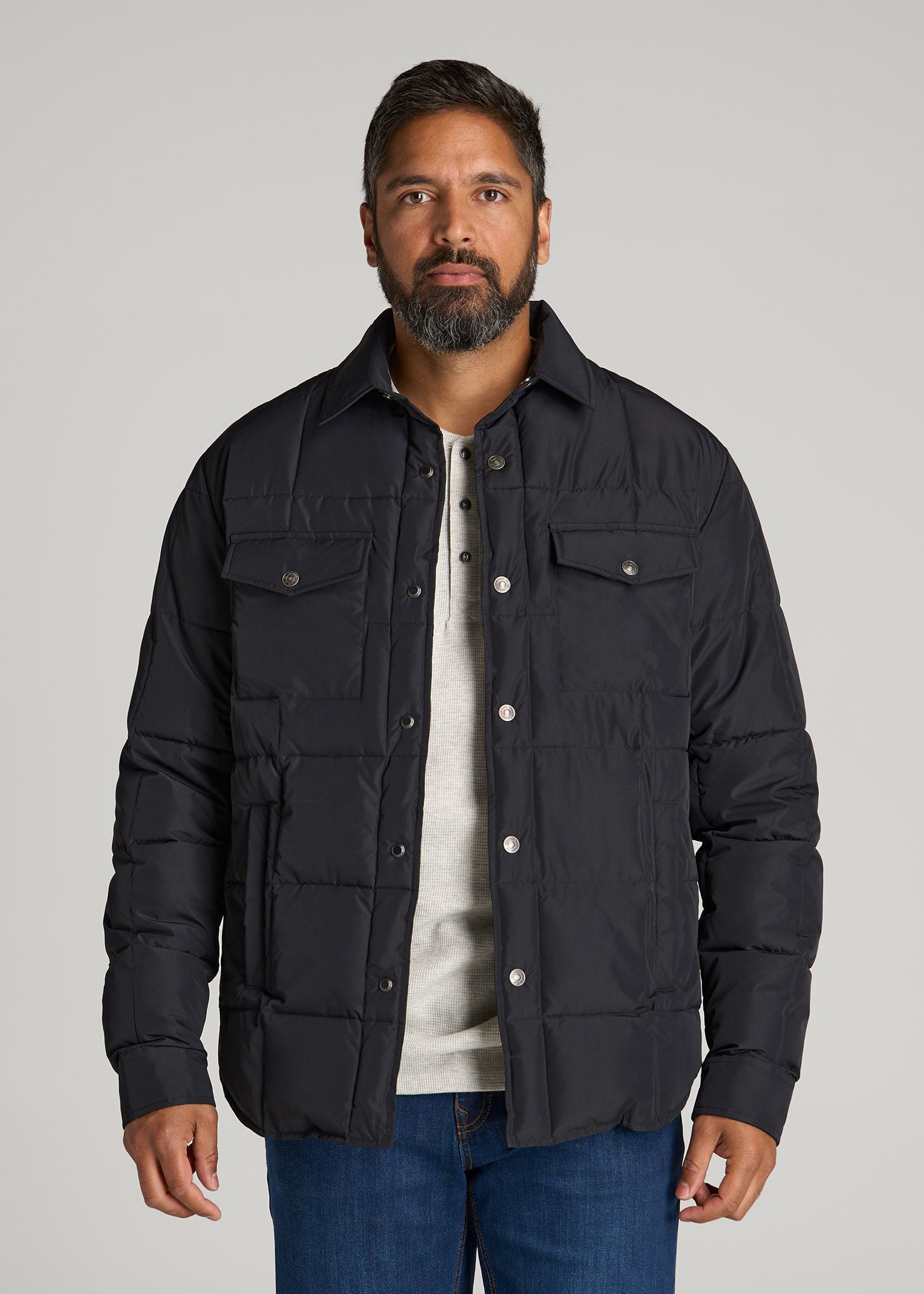 LJ&S Puffer Shirt Jacket for Tall Men | American Tall