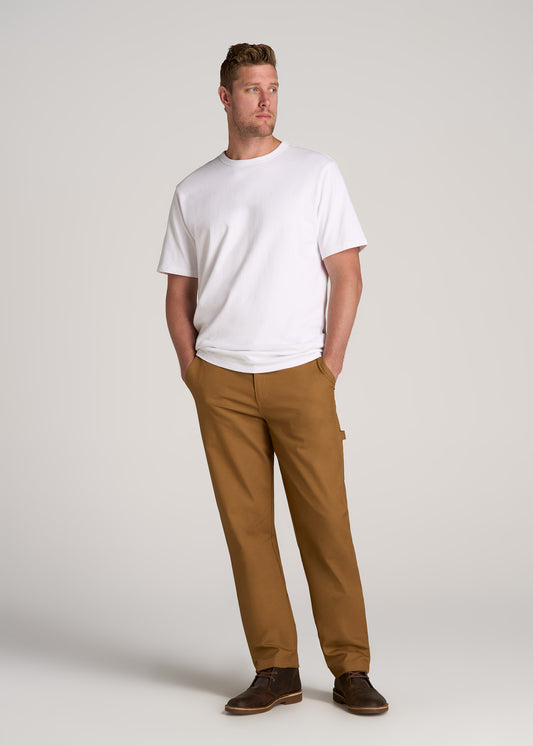 LJ&S Stretch Canvas REGULAR-FIT Carpenter's Pants for Tall Men in Dusty Brown
