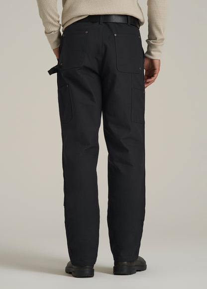 LJ&S Double Front Utility Work Pants for Tall Men in Black