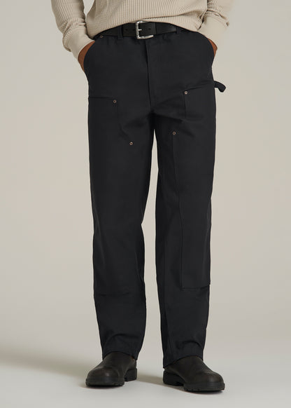 LJ&S Double Front Utility Work Pants for Tall Men in Black