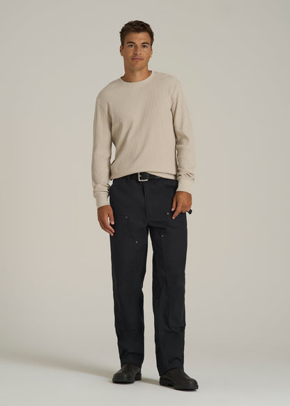 LJ&S Double Front Utility Work Pants for Tall Men in Black
