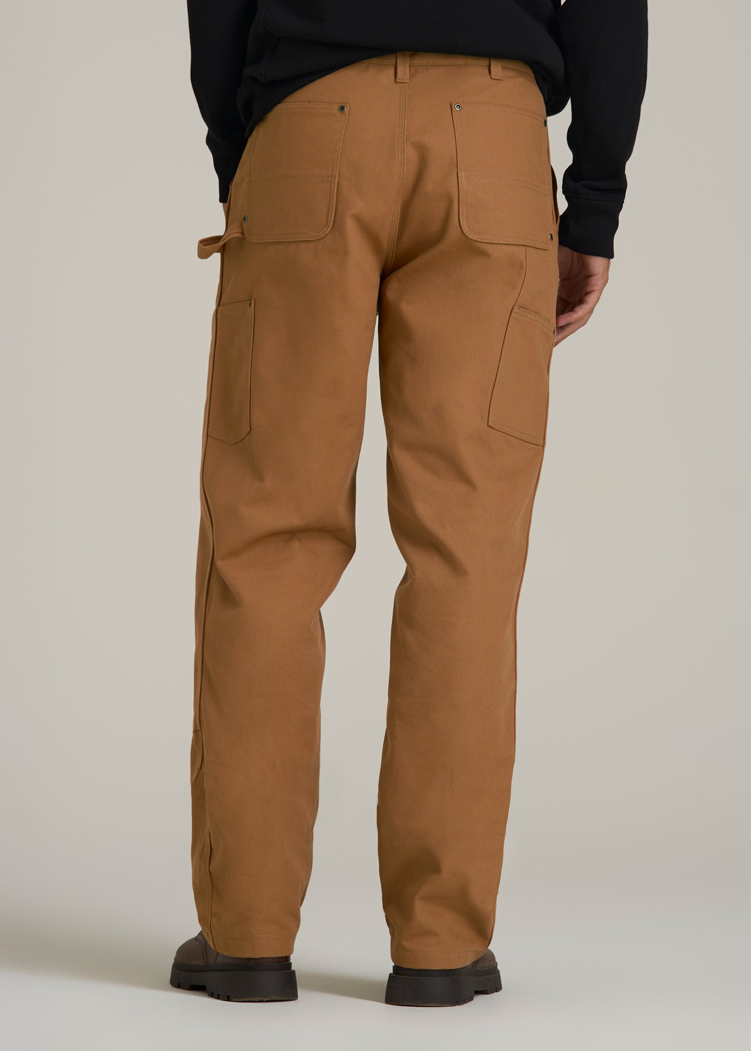 LJ&S Double Front Utility Work Pants for Tall Men in Vintage Tan