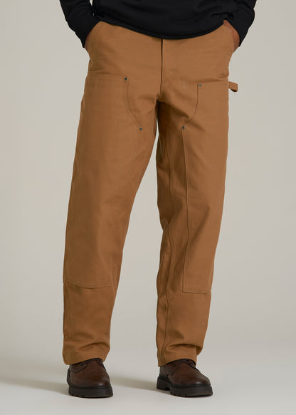 LJ&S Double Front Utility Work Pants for Tall Men in Vintage Tan