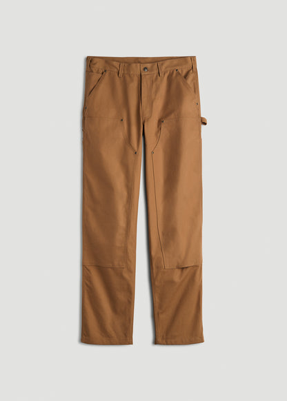 LJ&S Double Front Utility Work Pants for Tall Men in Vintage Tan