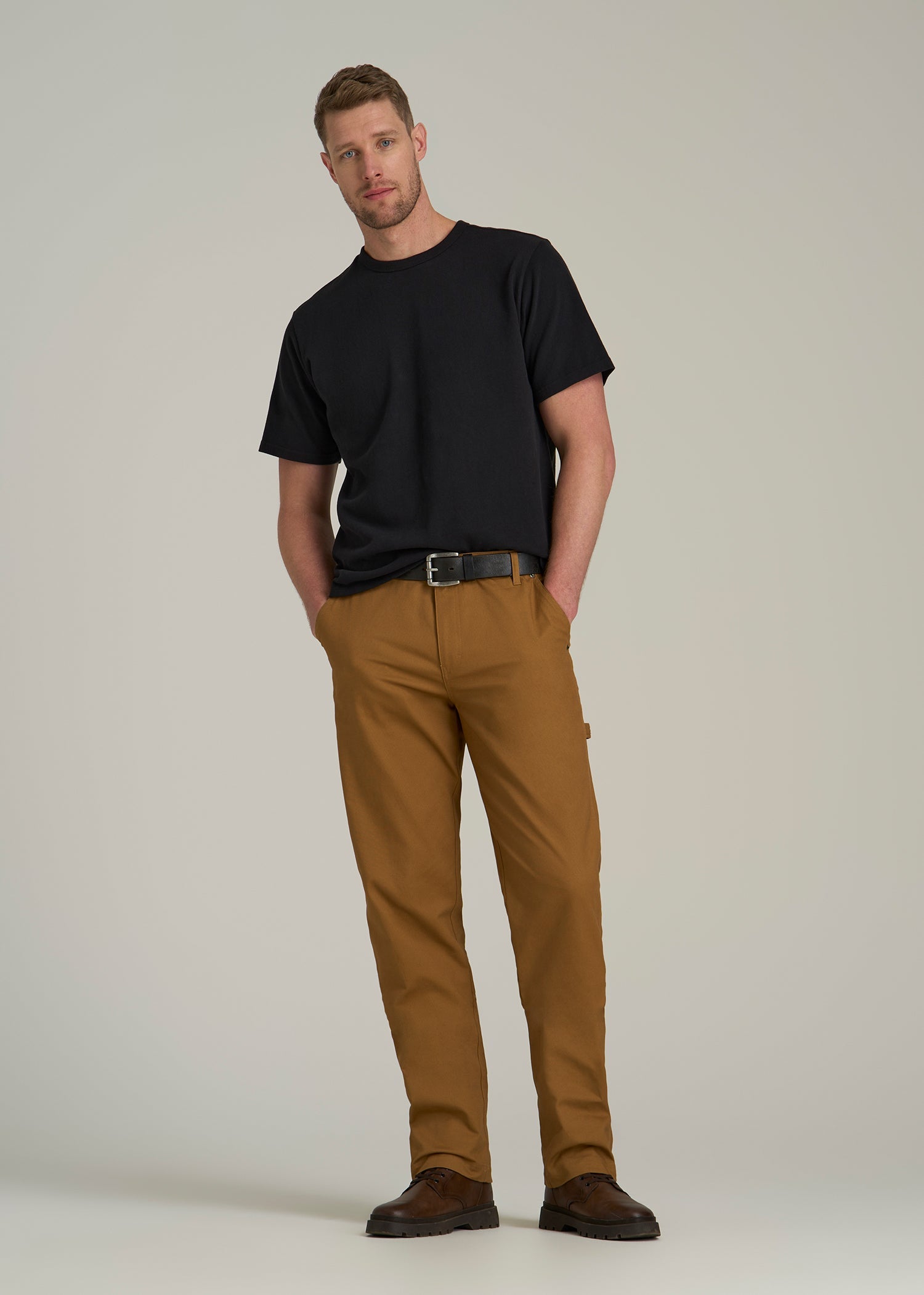 LJ&S Heavyweight Relaxed Fit Tee for Tall Men in Vintage Black