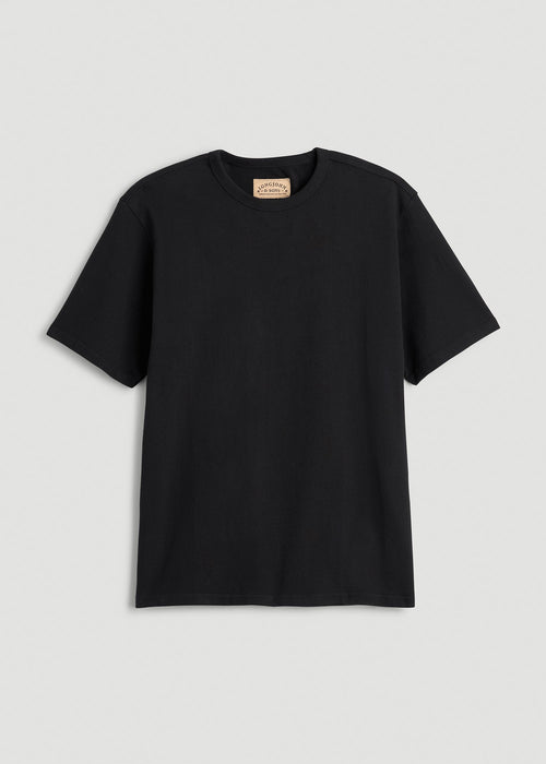 LJ&S Heavyweight Relaxed Fit Tee for Tall Men in Vintage Black