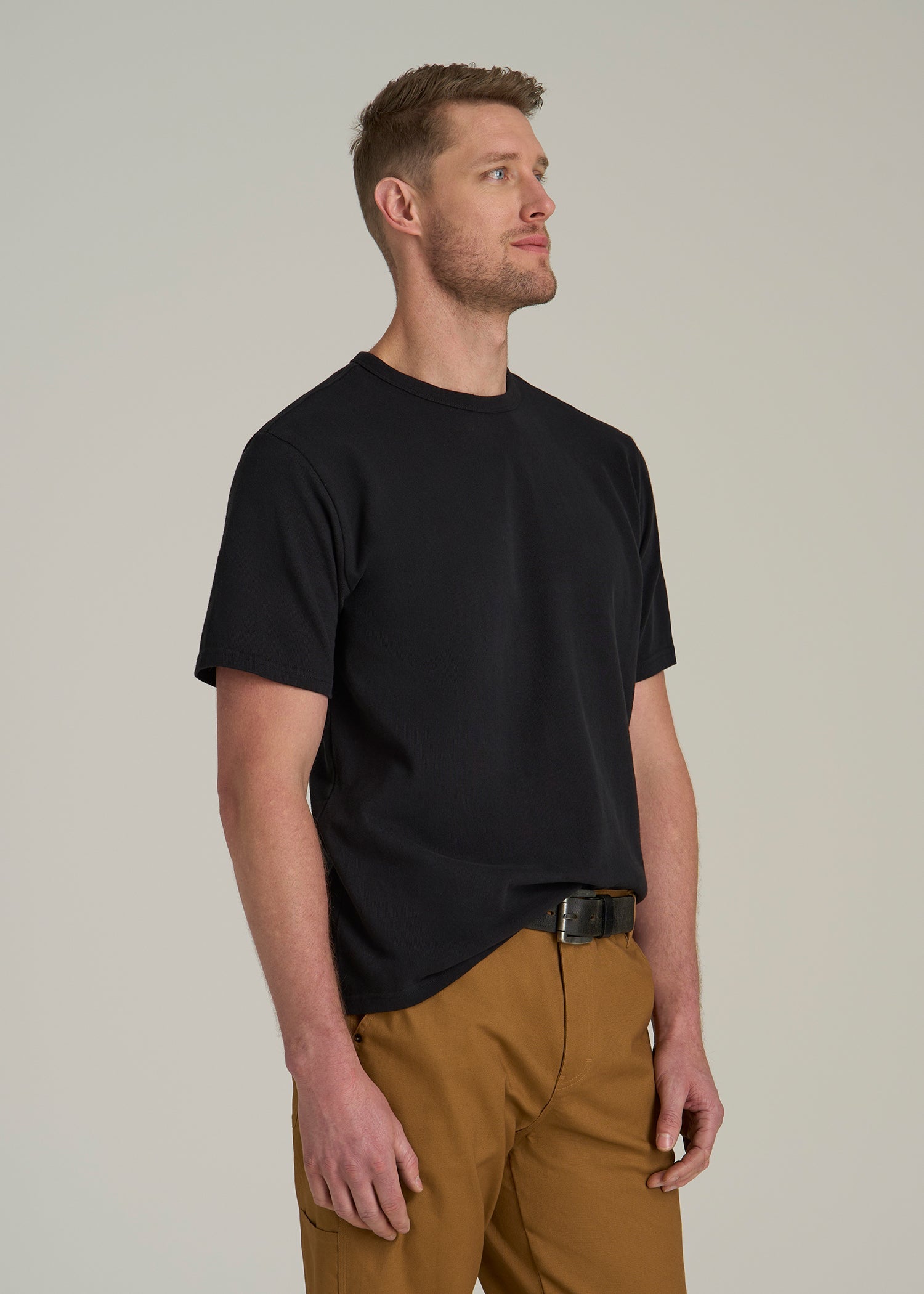 LJ&S Heavyweight Relaxed Fit Tee for Tall Men in Vintage Black