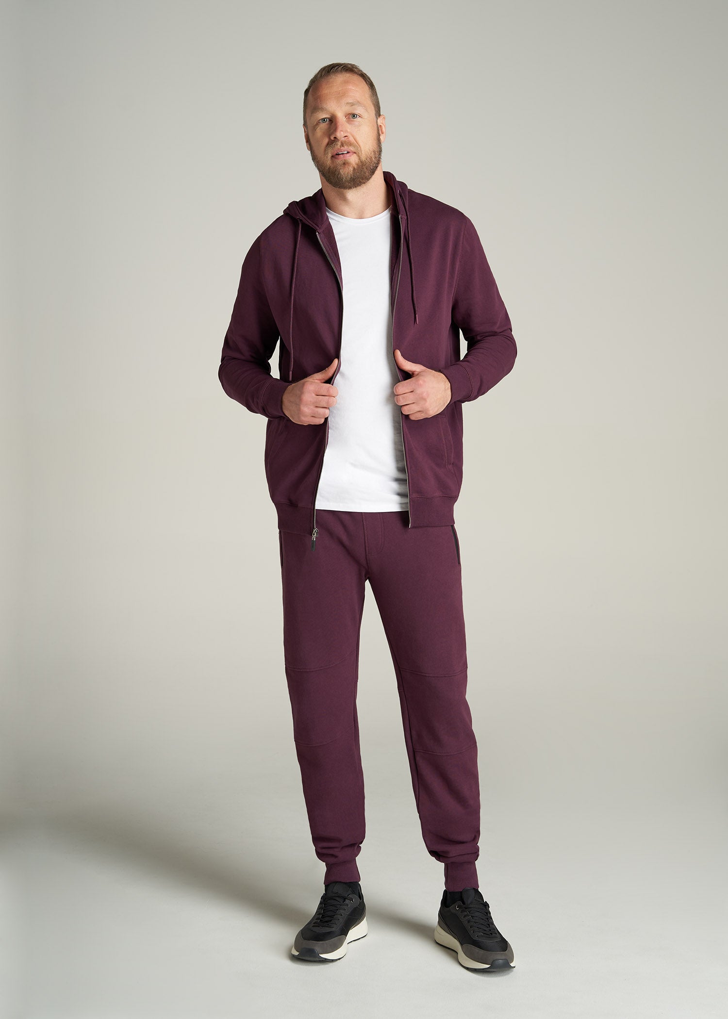 American-Tall-Men-80-20-FrenchTerry-Jogger-Maroon-full