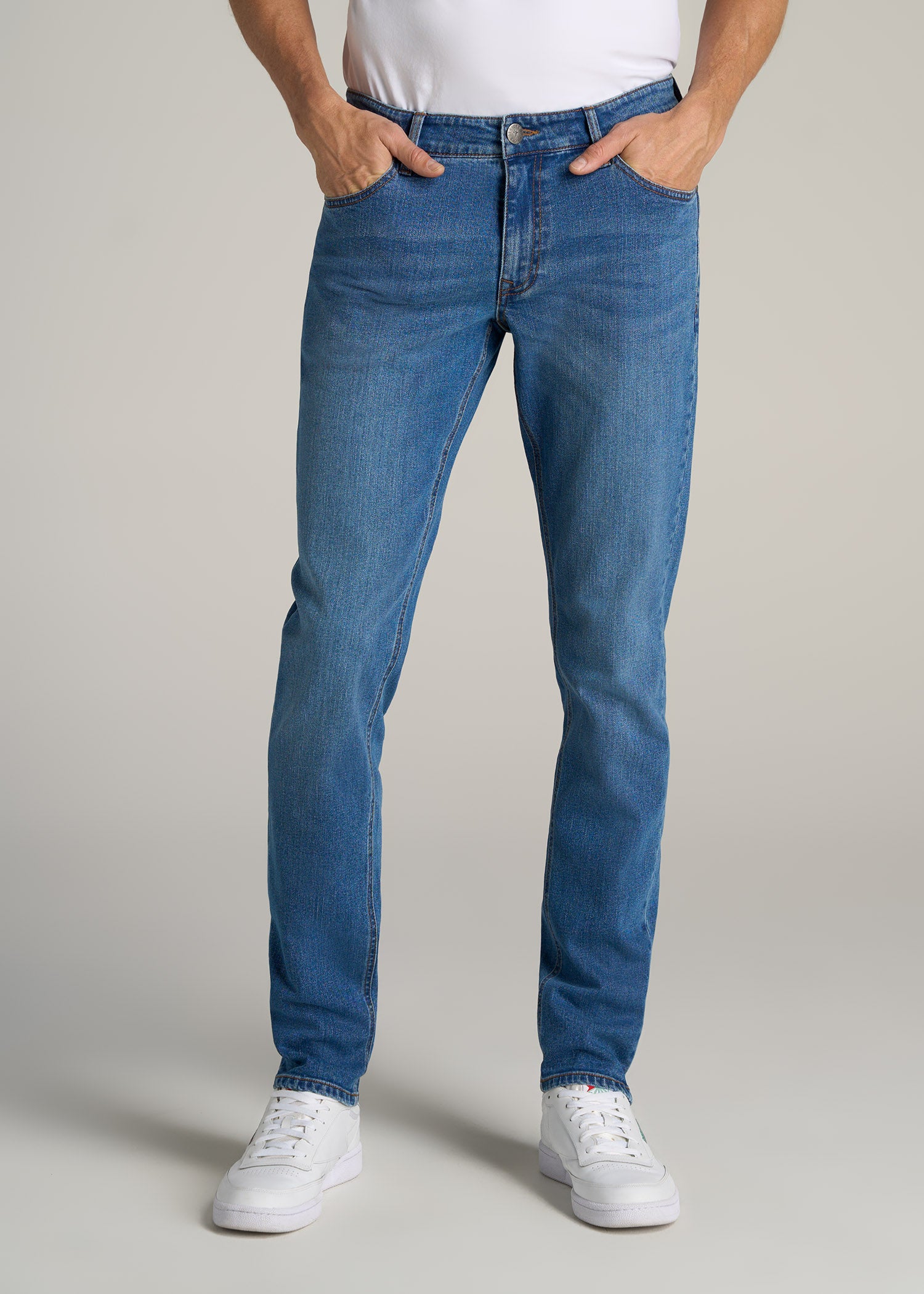 Carman Tapered Jeans For Tall Men Classic Mid Blue