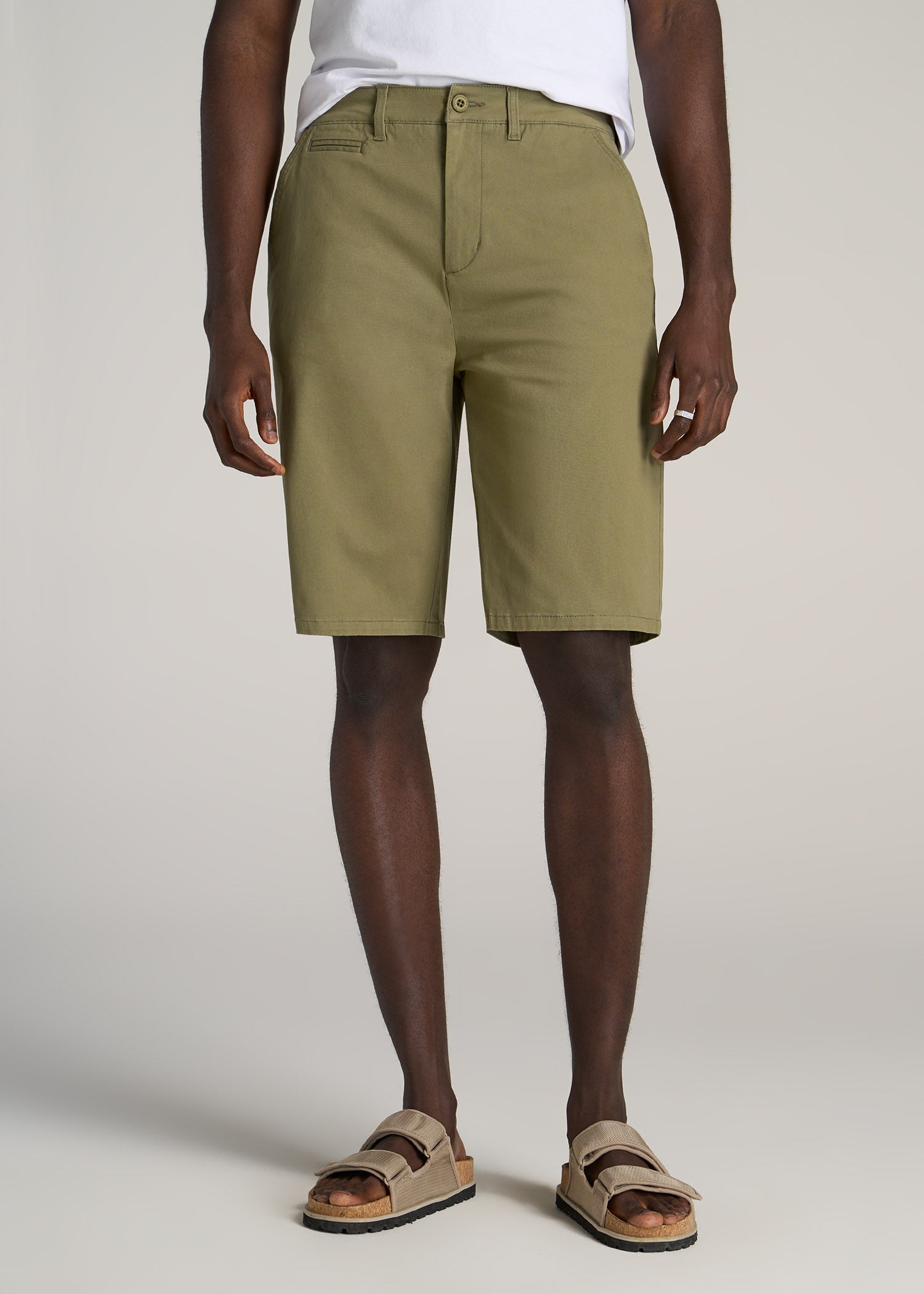 American-Tall-Men-Chino-Shorts-Fatigue-Green-front