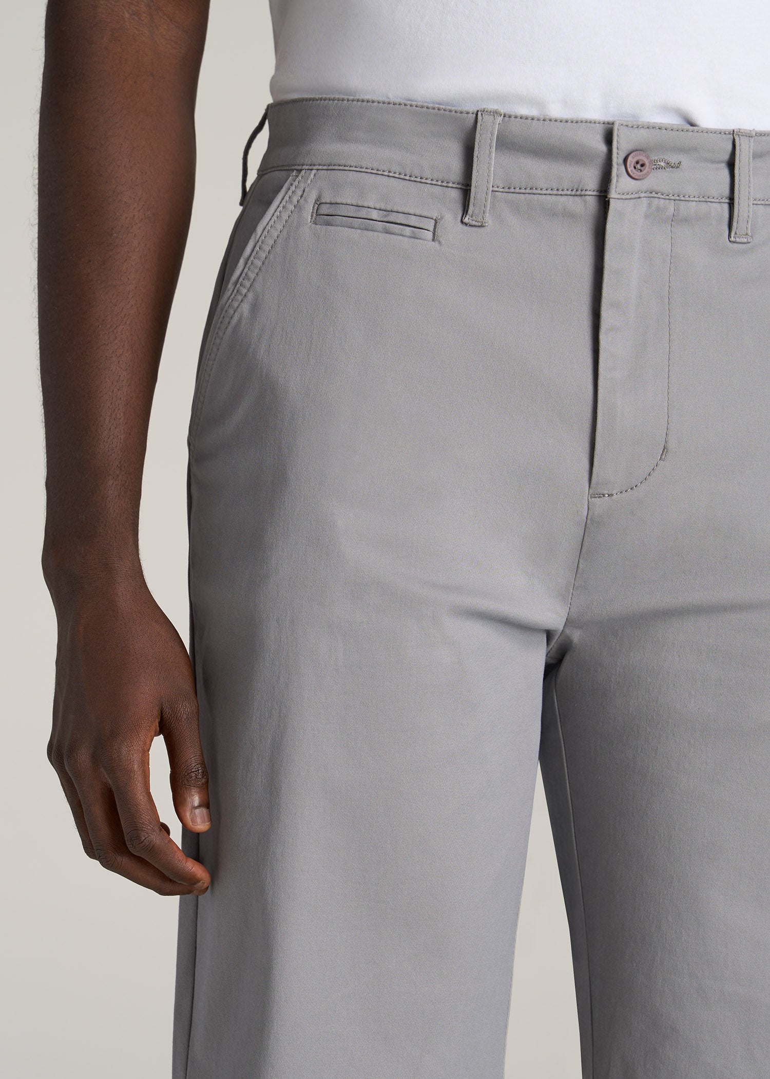 American-Tall-Men-Chino-Shorts-Pebble-Grey-detail