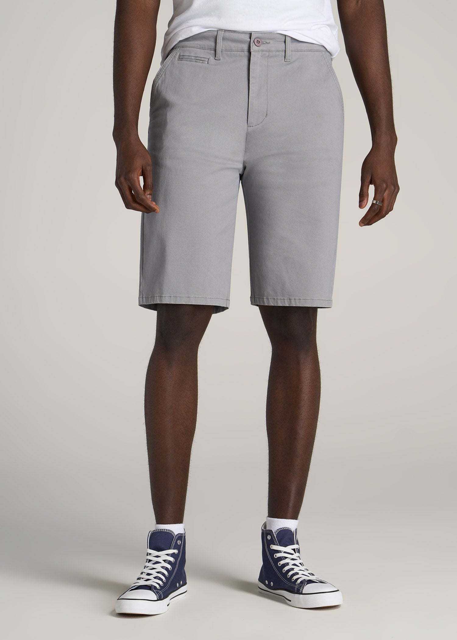 Buy the Mens Regular Fit Flat Front Slash Pockets Chino Shorts