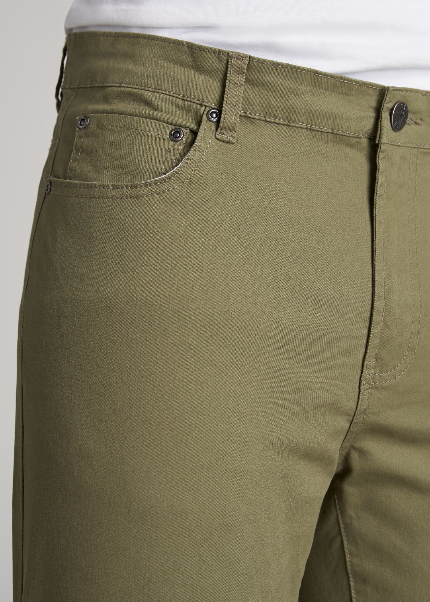American-Tall-Men-Dylan-5-Pocket-Chino-Fatigue-Green-detail
