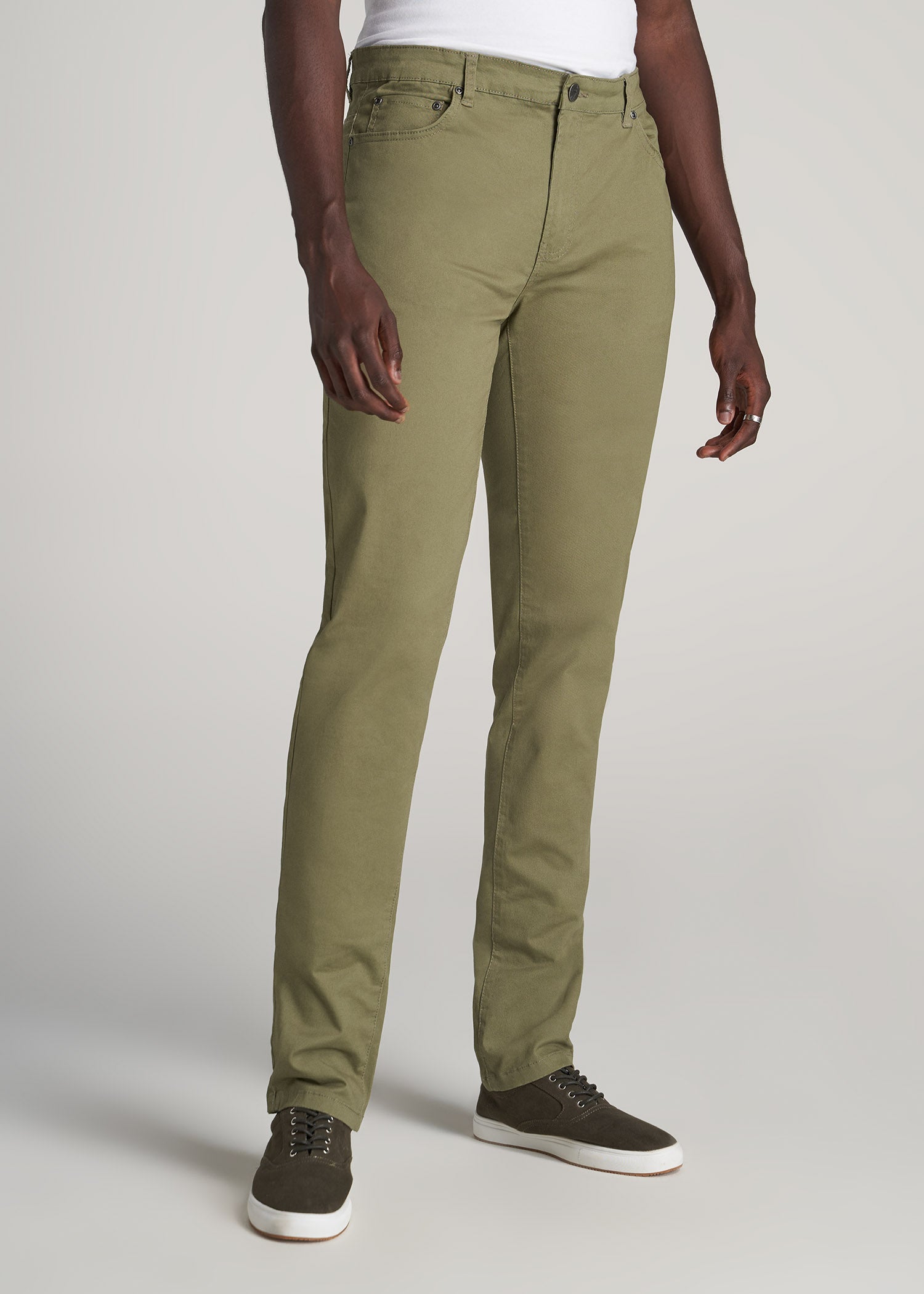 American-Tall-Men-Dylan-5-Pocket-Chino-Fatigue-Green-front