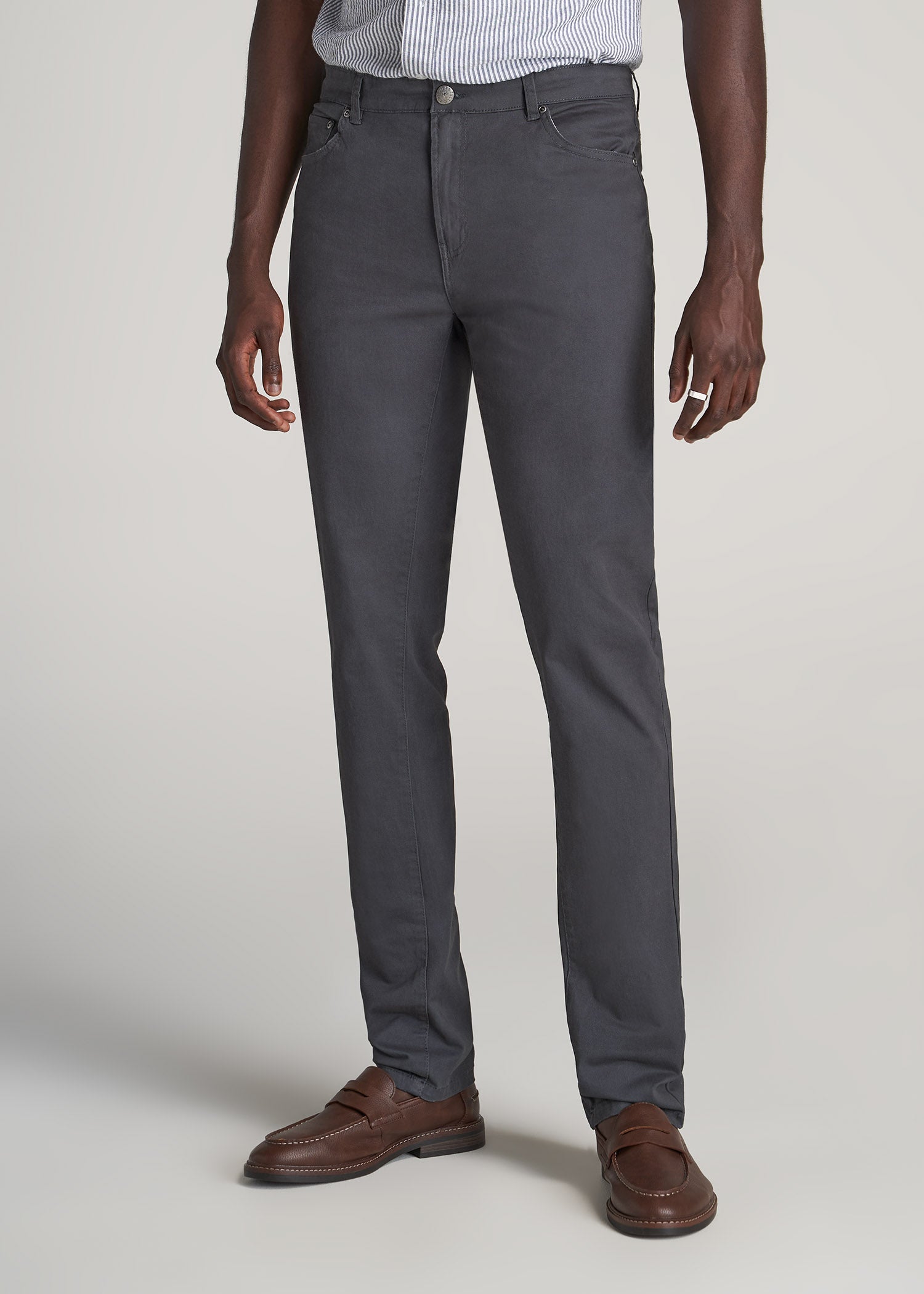 Dylan SLIM FIT Five-Pocket Pants For Tall Men in Iron Grey