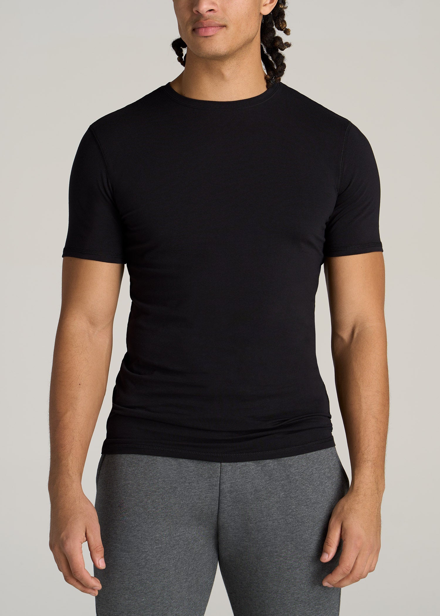 Slim Fit Black T-Shirt | Tall Men\'s Essentials | American Tall