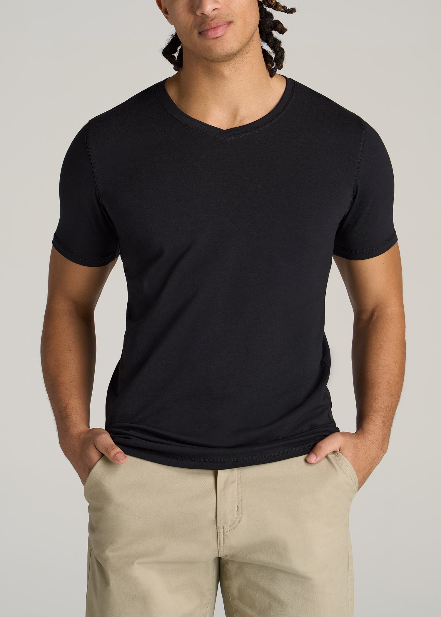 Slim Fit T-shirt - Black - Men