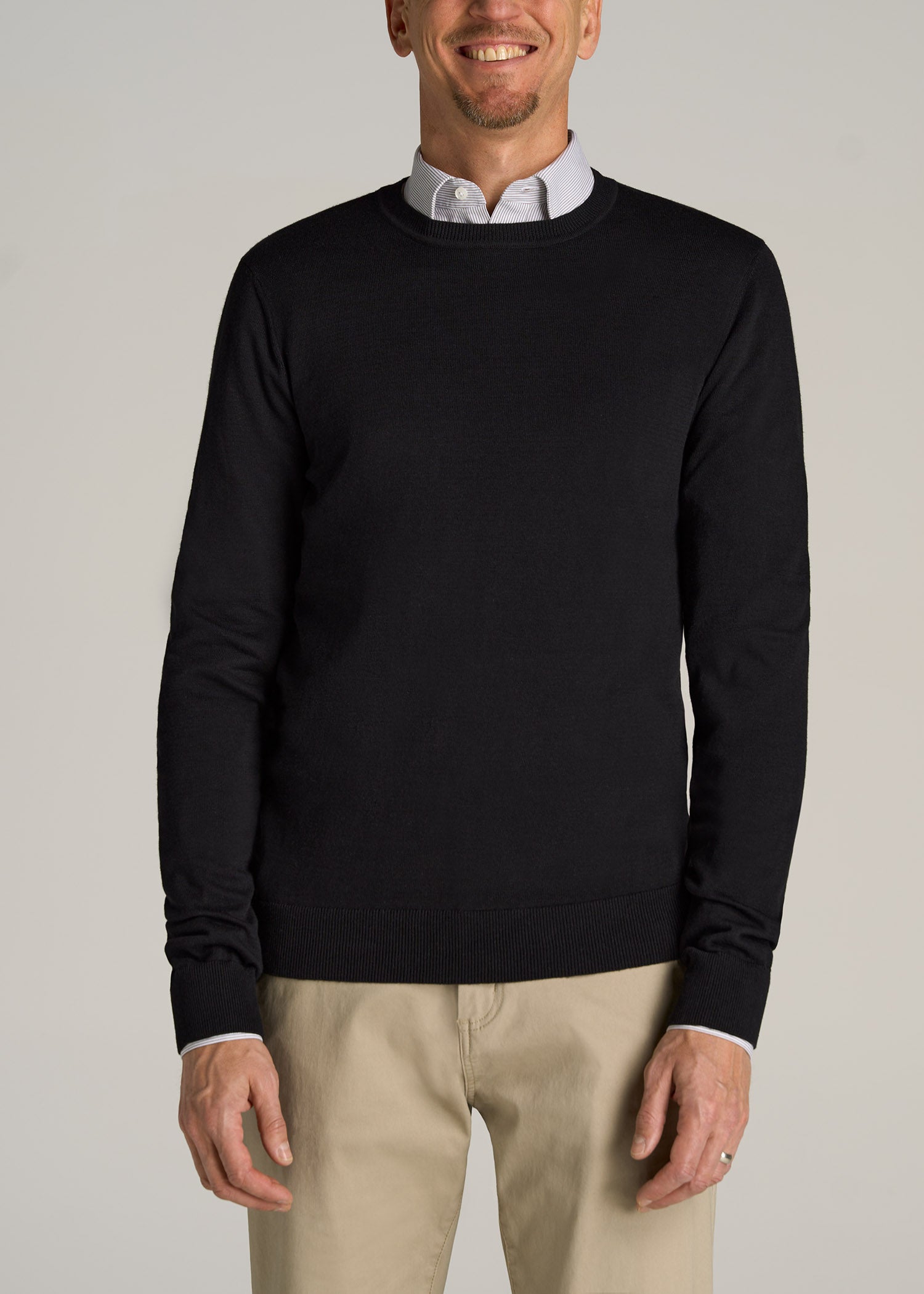 Everyday Crewneck Tall Men's Sweater in Black